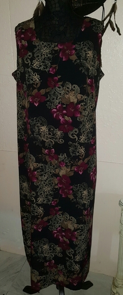 Laura Scott Black Floral Sleeveless Maxi Dress - Picture 1 of 6